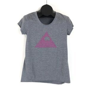 Dakine Peaked Tech Tee Women's Medium Gray Logo Graphic Print Crew Neck Summer